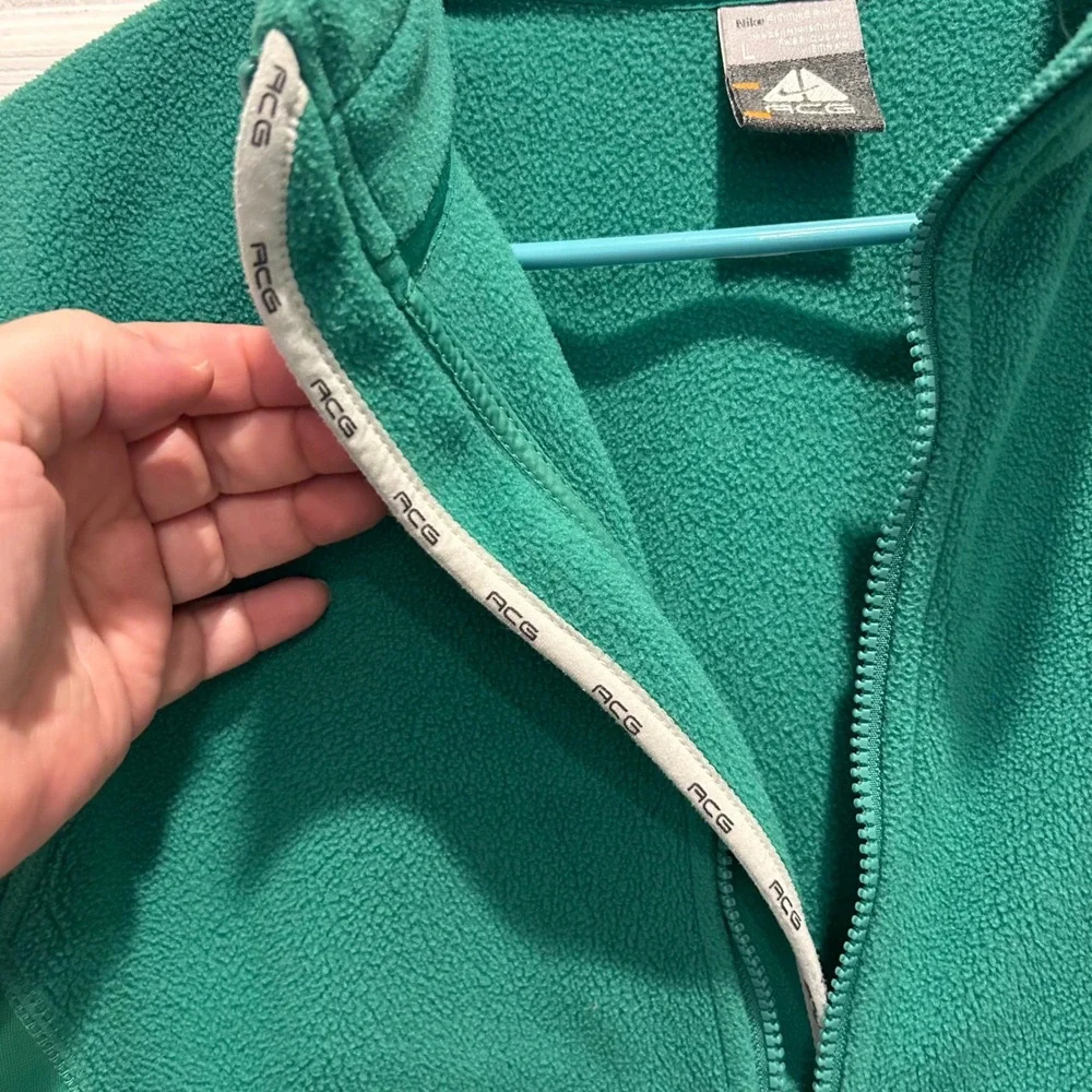 Nike ACG Womens Fleece Jacket Full Zip‎ Therma-Fit Green Outdoors Large
